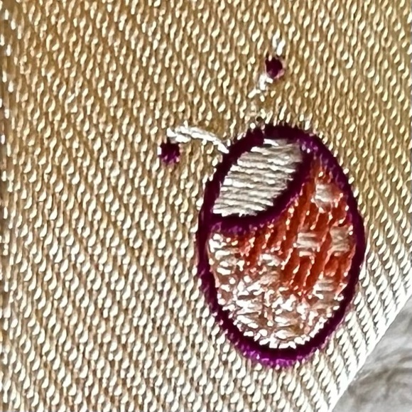 Barneys New York Men's 100% Silk Yellow Tie with Red Lady Bugs Made in Italy - Picture 7 of 8